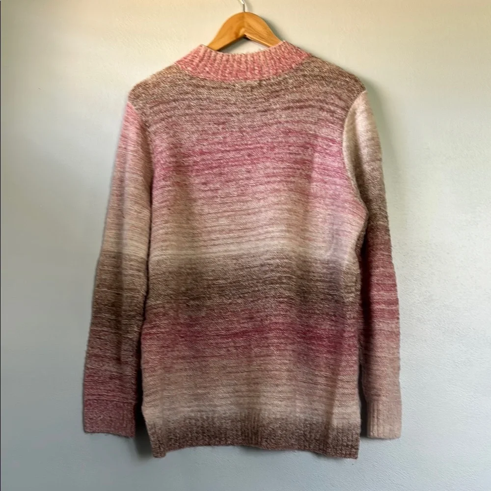 Gradient Pink and Brown Women's Sweater - Picture 3 of 3